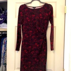 Talbots red and black dress